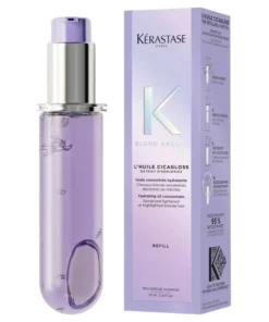Kerastase Blond Absolu Cicagloss dopunsko ulje za kosu namenjeno je za jačanje svih vrsta plave i blajhane kose.  Lako se ubacuje u stakleno pakovanje u samo 3 poteza. Cicagloss dopunsko ulje je bogato aktivnim komponentama koje jačaju kosu. Ne ispira i nudi intenzivan tretman za kosu nakon procesa posvetljivanja. Pruža zaštitu od toplote do 230°C i može se nanositi na mokru kosu pre feniranja ili suvu kosu nakon stilizovanja.