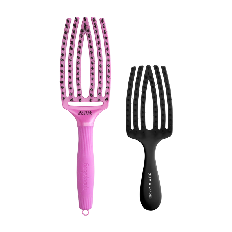Olivia Garden Fingerbrush Venus Pink + Kids Mini Black